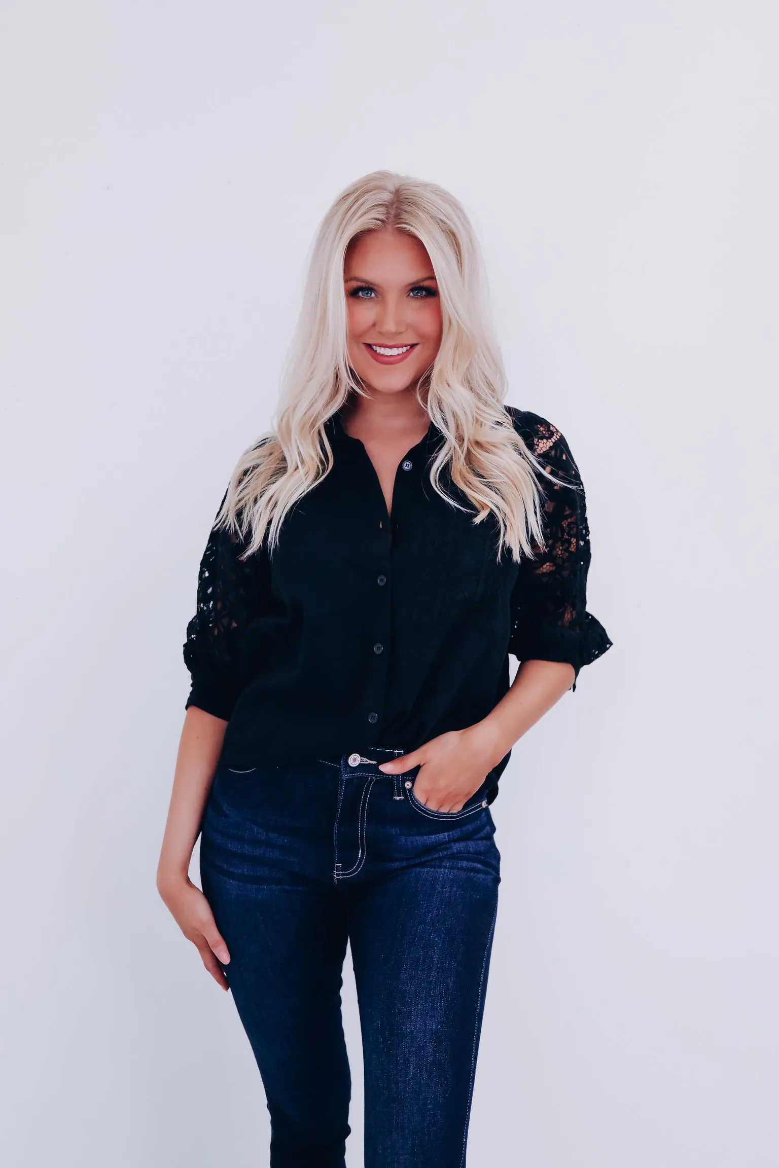 Lacie Button Up Blouse - Black