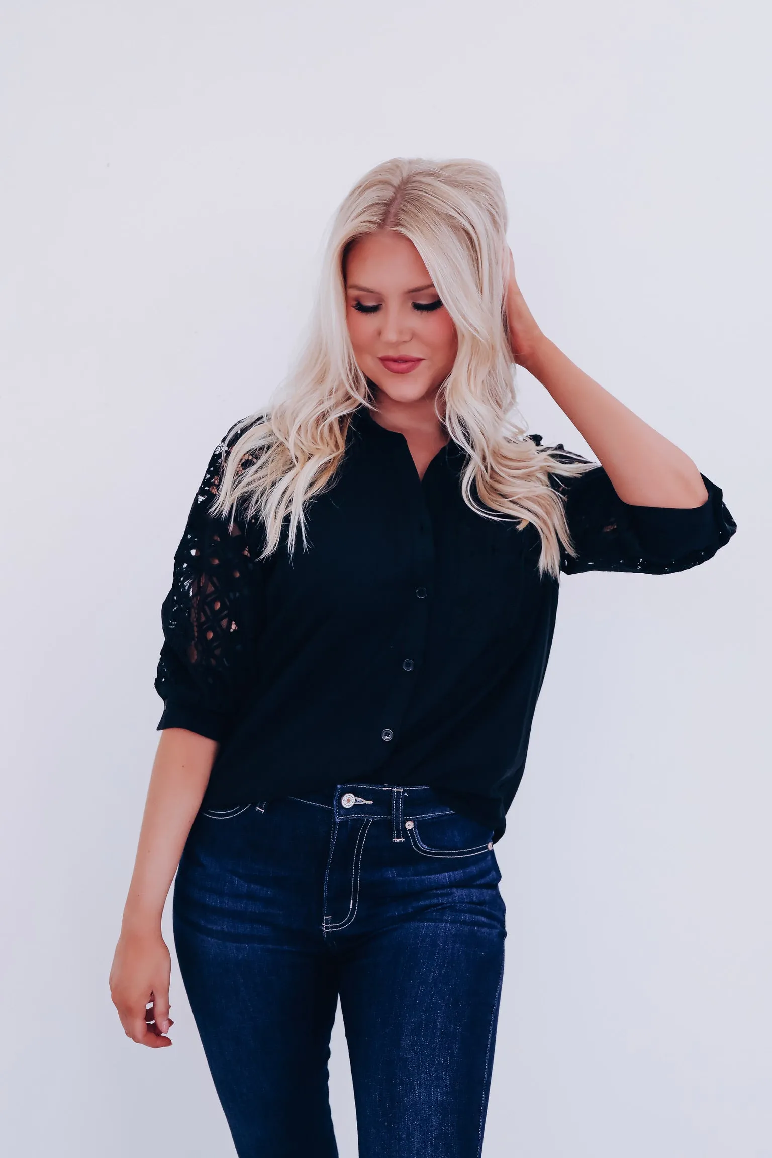 Lacie Button Up Blouse - Black