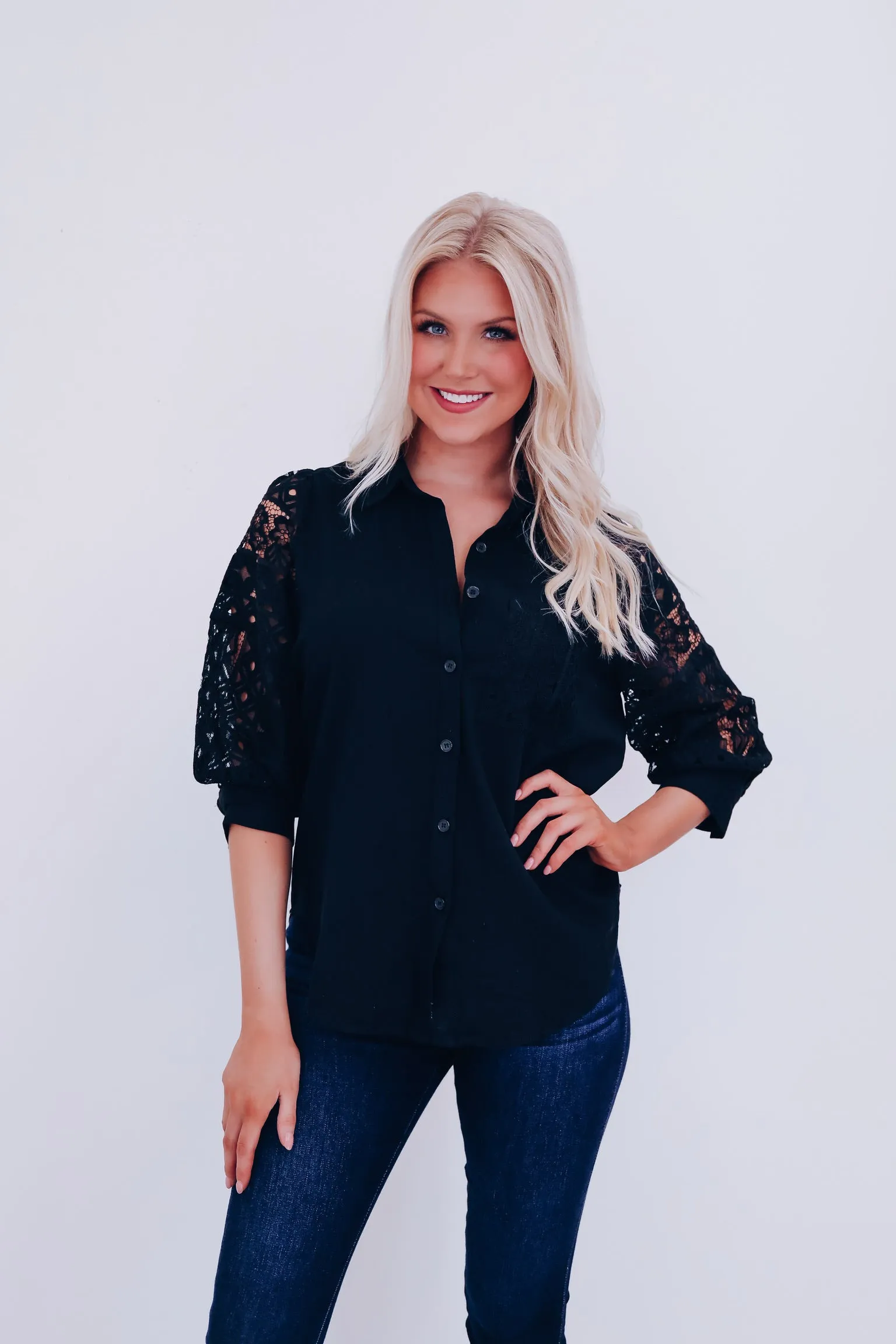 Lacie Button Up Blouse - Black