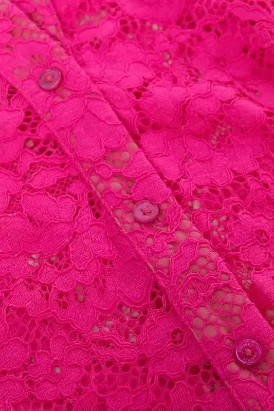 L’AGENCE - Akemi Lace Cropped Blouse - Pink Glo