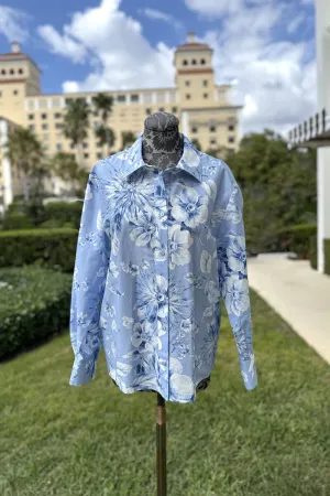 Lavi Cotton Celeste Blouse in Light Blue
