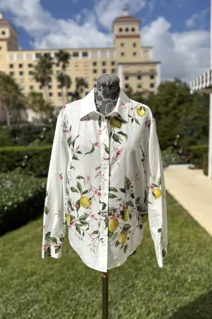 Lavi Cotton Lemon Blouse in White