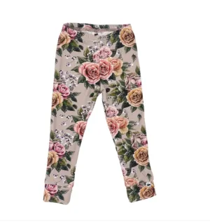 Little And Lively Girls Leggings in Antique Floral: Size 0/3M to 6 Years