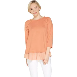 LOGO by Lori Goldstein French Terry Lounge Top With Raglan Sleeves