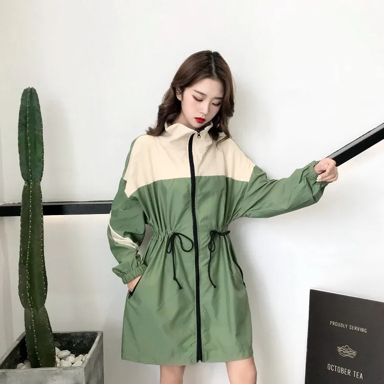 Long sleeve windbreaker jacket   bag 2 piece set KF2340