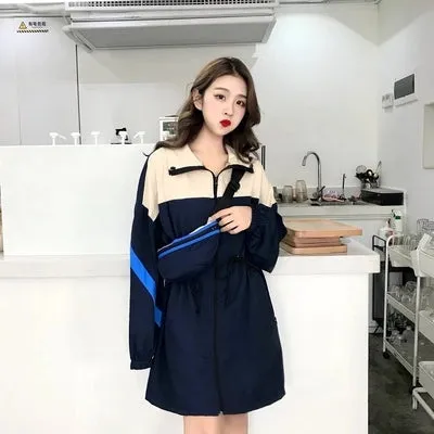 Long sleeve windbreaker jacket   bag 2 piece set KF2340