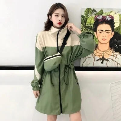 Long sleeve windbreaker jacket   bag 2 piece set KF2340