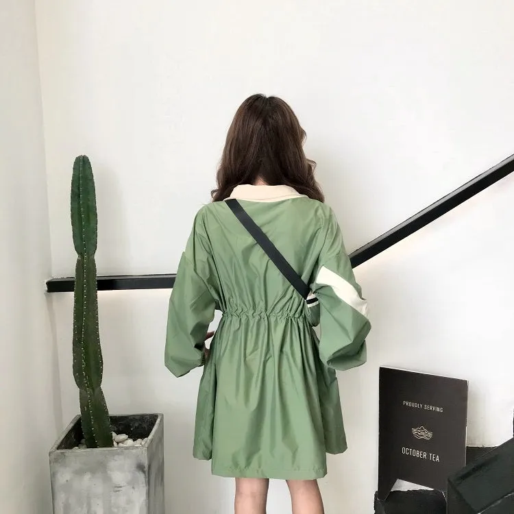 Long sleeve windbreaker jacket   bag 2 piece set KF2340