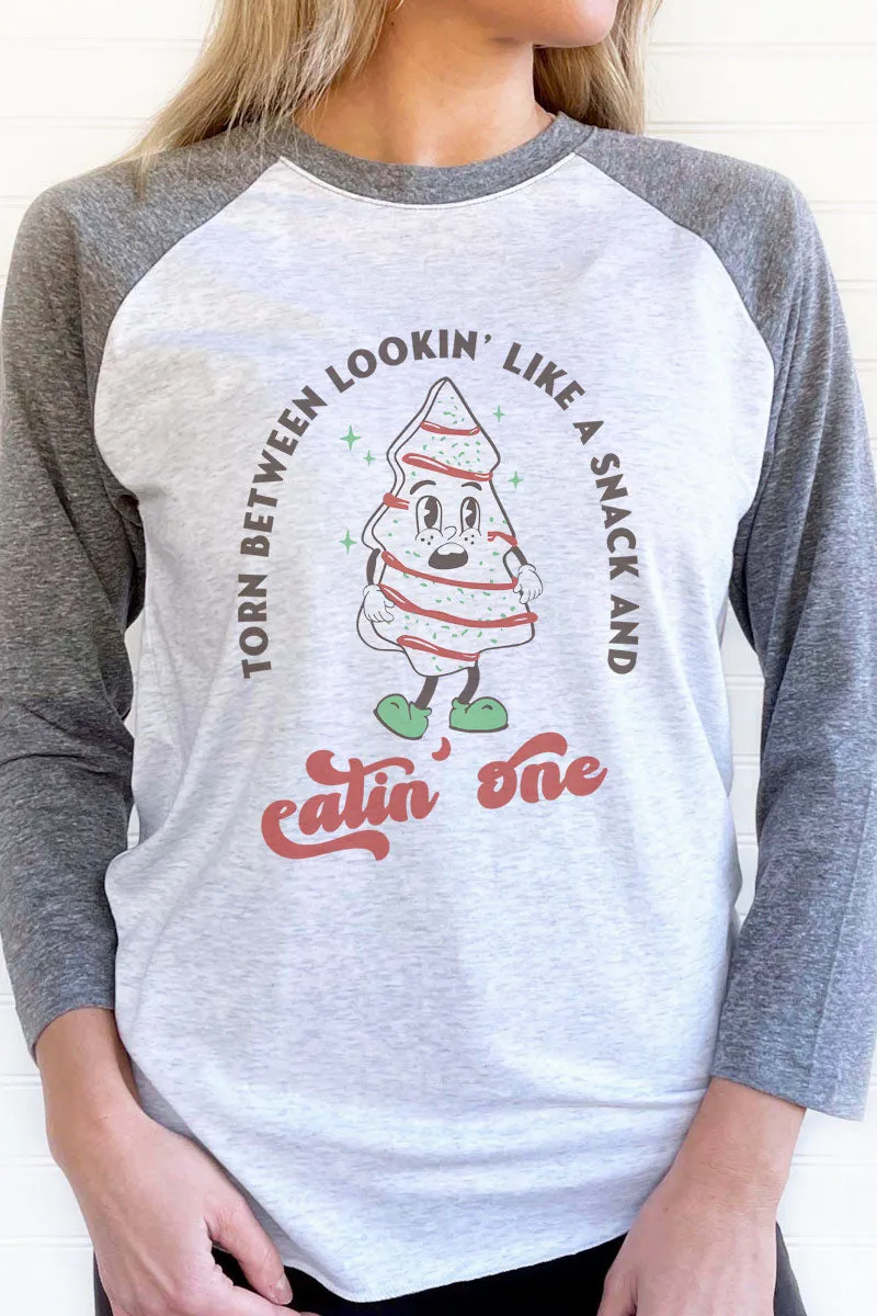 Lookin' Like A Snack Tri-Blend Unisex 3/4 Raglan