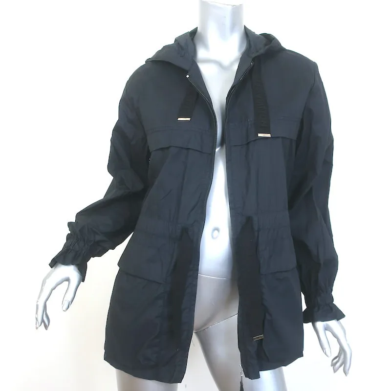 Louis Vuitton Hooded Windbreaker Jacket Black Cotton-Blend Size 36