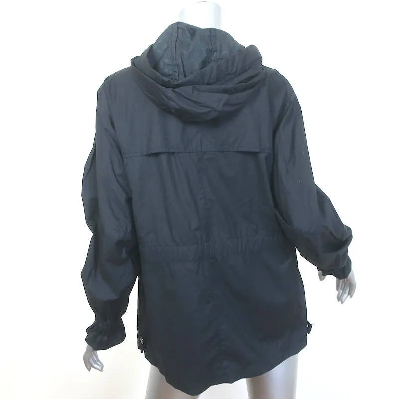 Louis Vuitton Hooded Windbreaker Jacket Black Cotton-Blend Size 36