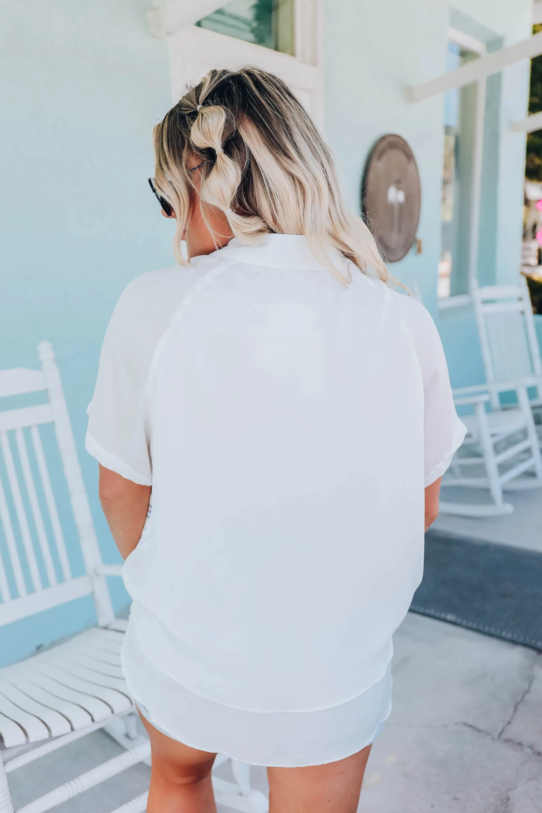 Luciana Aztec Print Blouse - White