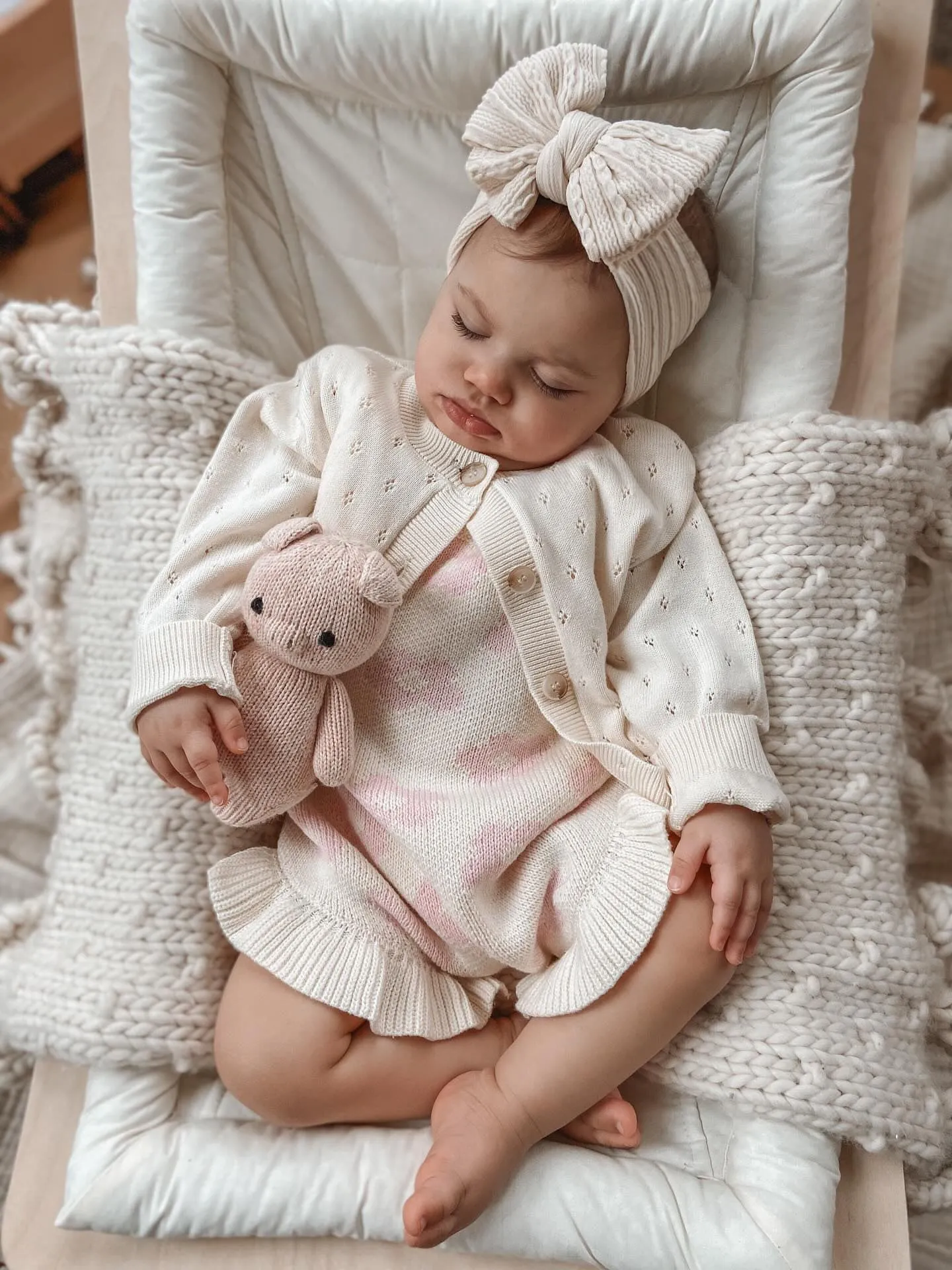 Luna   Luca Pointelle Cardigan - Cream