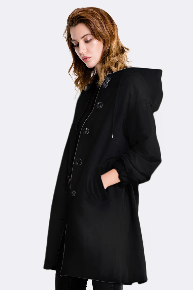 LUXE BLACK WATERPROOF WINDBREAKER