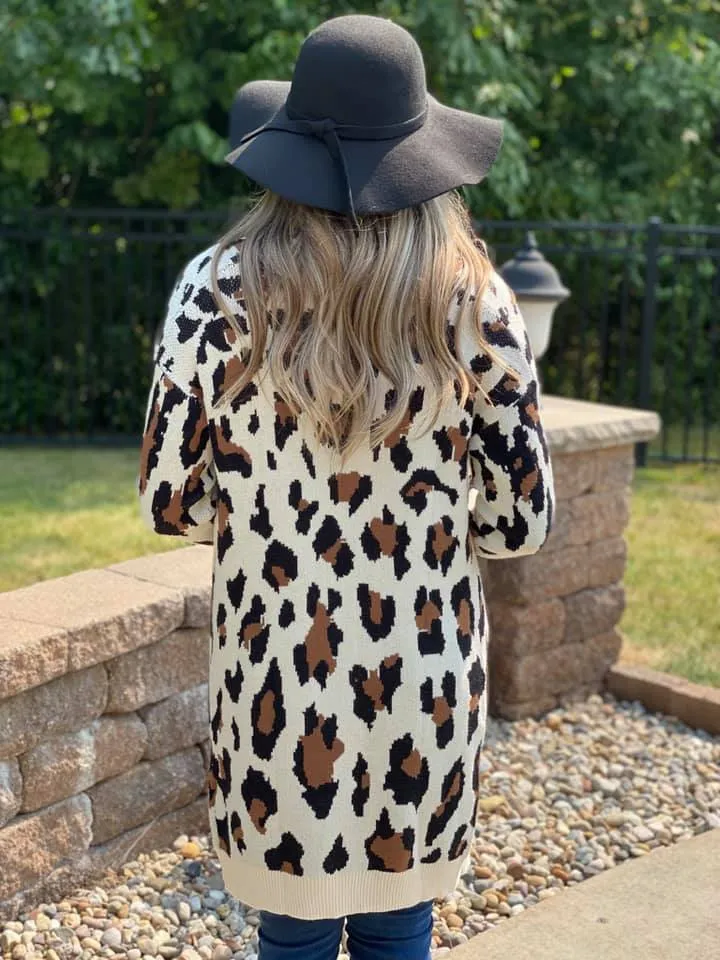 Luxe Leopard Cardigan - Cream
