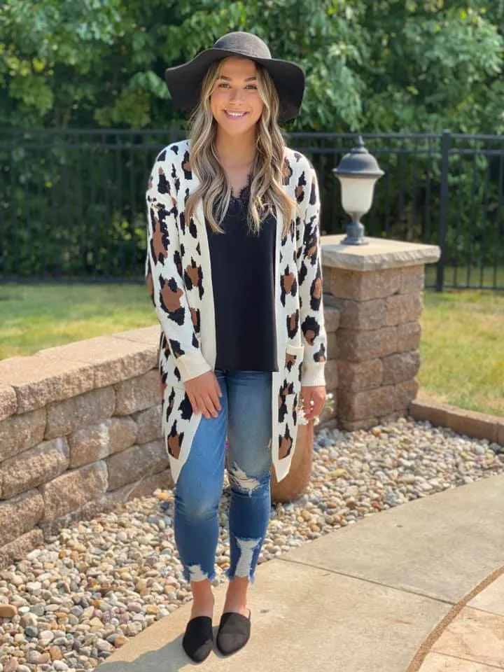 Luxe Leopard Cardigan - Cream