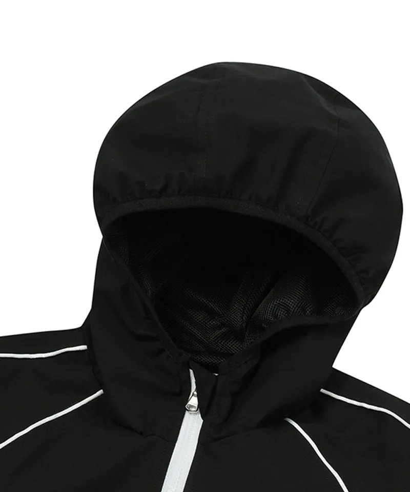 MACKY Golf: Coloring Line Hood Windbreaker - Black