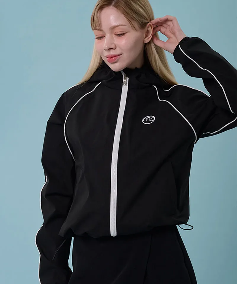 MACKY Golf: Coloring Line Hood Windbreaker - Black