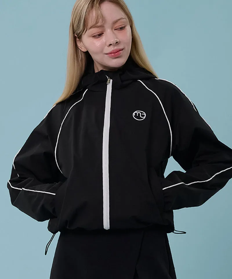 MACKY Golf: Coloring Line Hood Windbreaker - Black
