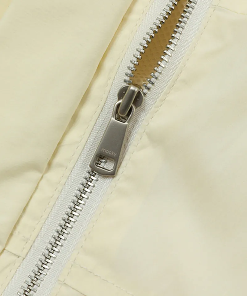 MACKY Golf: Pocket Hood Windbreaker - Cream Beige