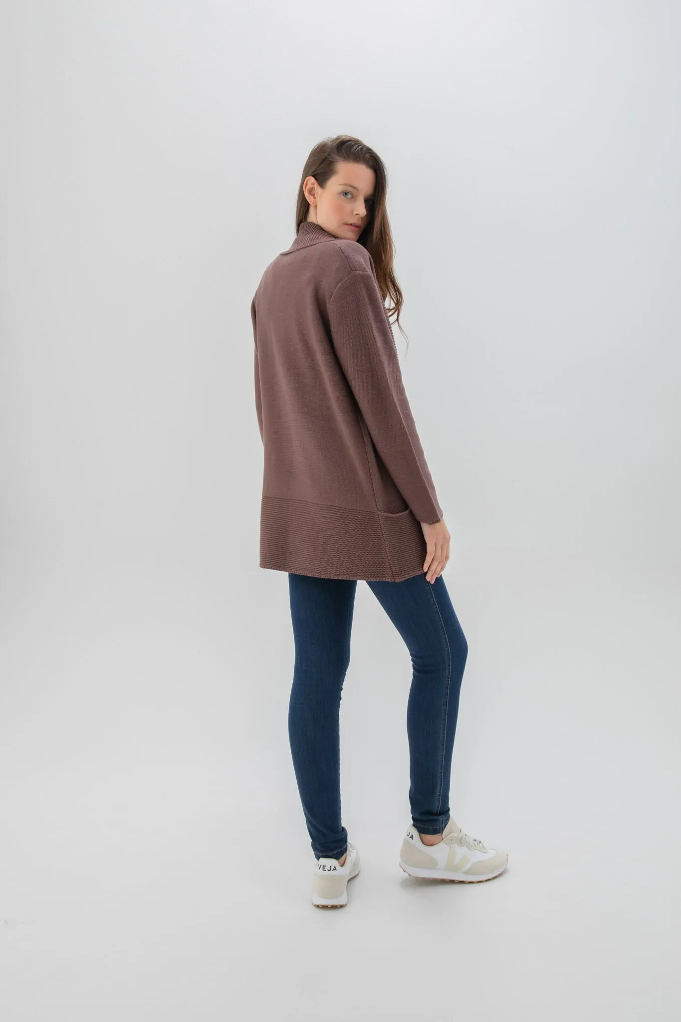 Marble Ladies LONG CARDIGAN Brown
