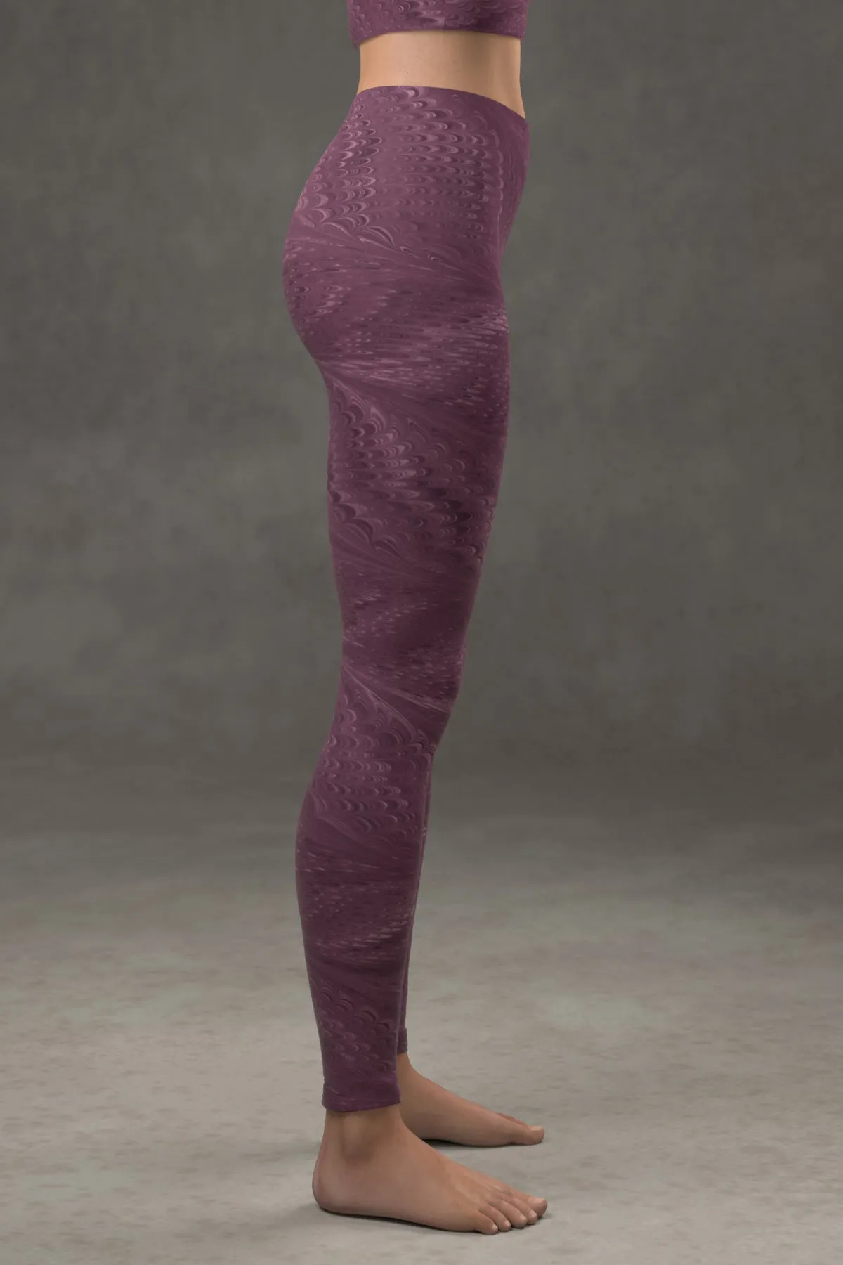 Marbled Butterfly Leggings: Byzantium Purple