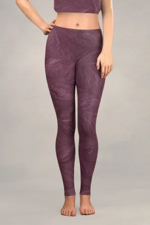 Marbled Butterfly Leggings: Byzantium Purple