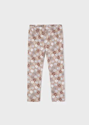 Mayoral Brown Patterned Cotton Leggings: Size 2 to 8 Years