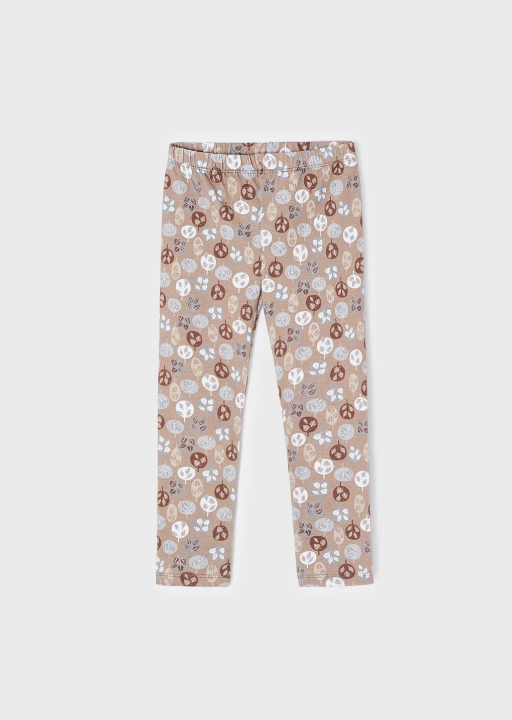 Mayoral Brown Patterned Cotton Leggings: Size 2 to 8 Years