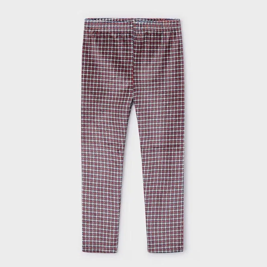 Mayoral Girls Cherry Red Check Leggings 4703