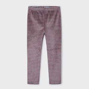 Mayoral Girls Cherry Red Check Leggings 4703