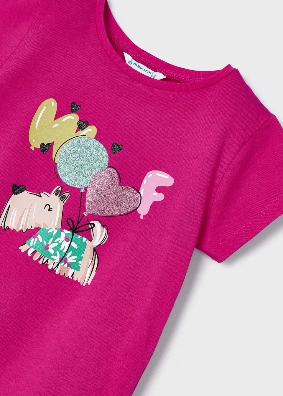 Mayoral Girls T-Shirt 3090 Fuchsia Woof