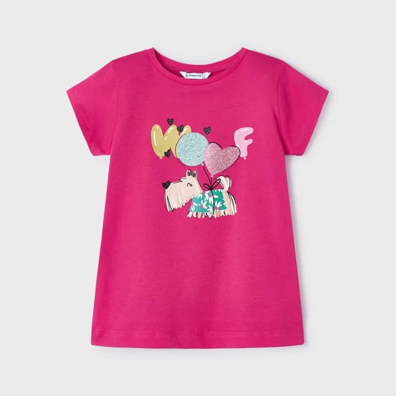 Mayoral Girls T-Shirt 3090 Fuchsia Woof