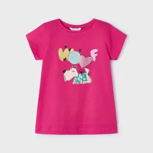 Mayoral Girls T-Shirt 3090 Fuchsia Woof