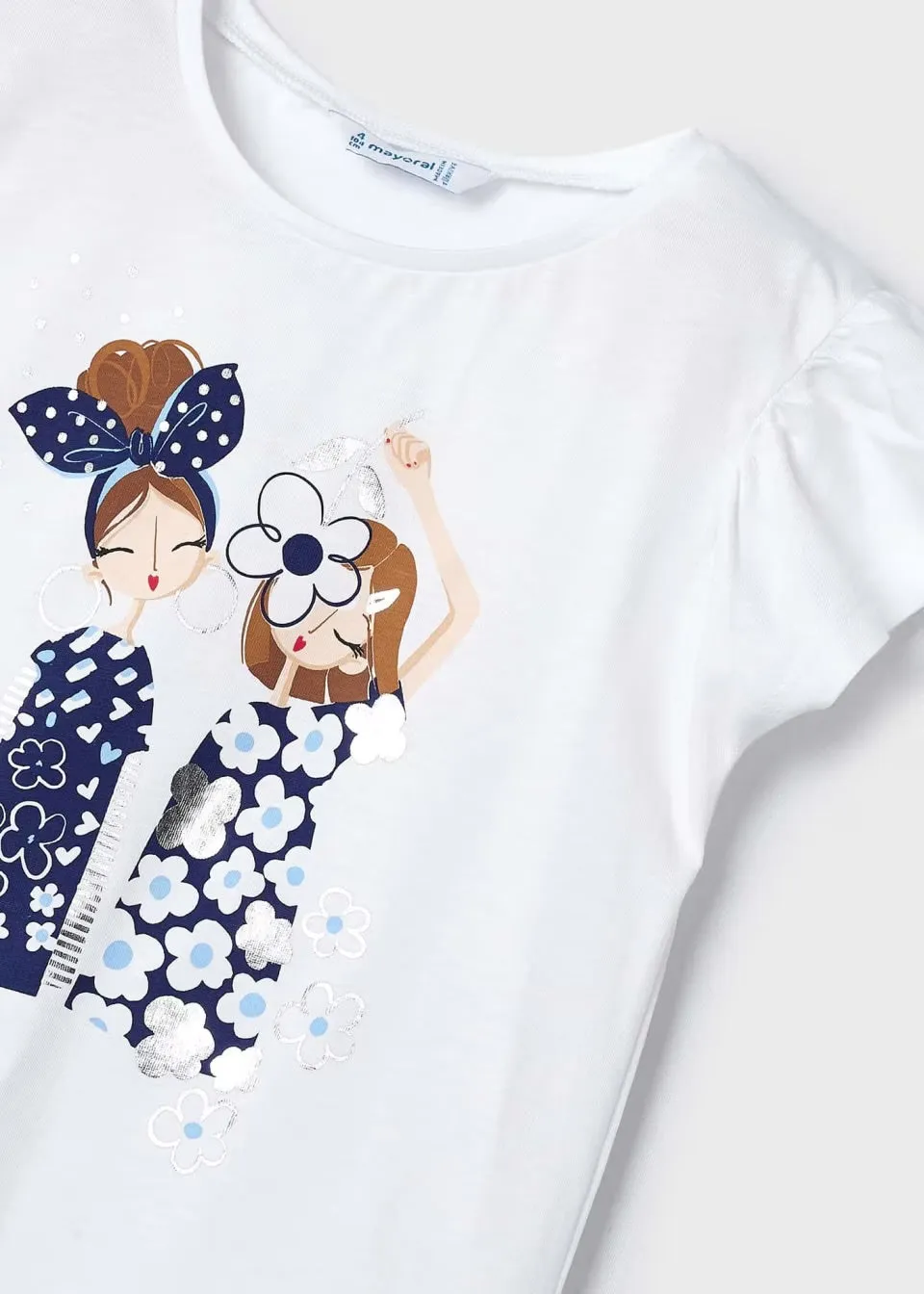 Mayoral Girls T-Shirt And Hairband Set 3089 Blue