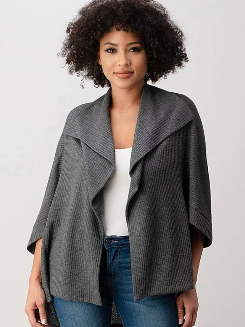 Meet Your Match Cardigan: Charcoal