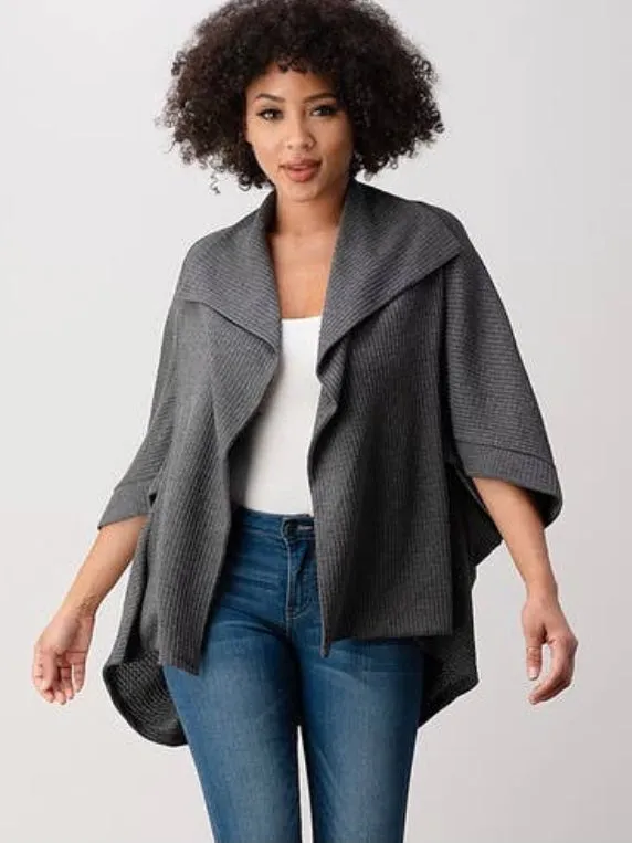 Meet Your Match Cardigan: Charcoal