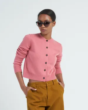 mini cardigan - sand rose