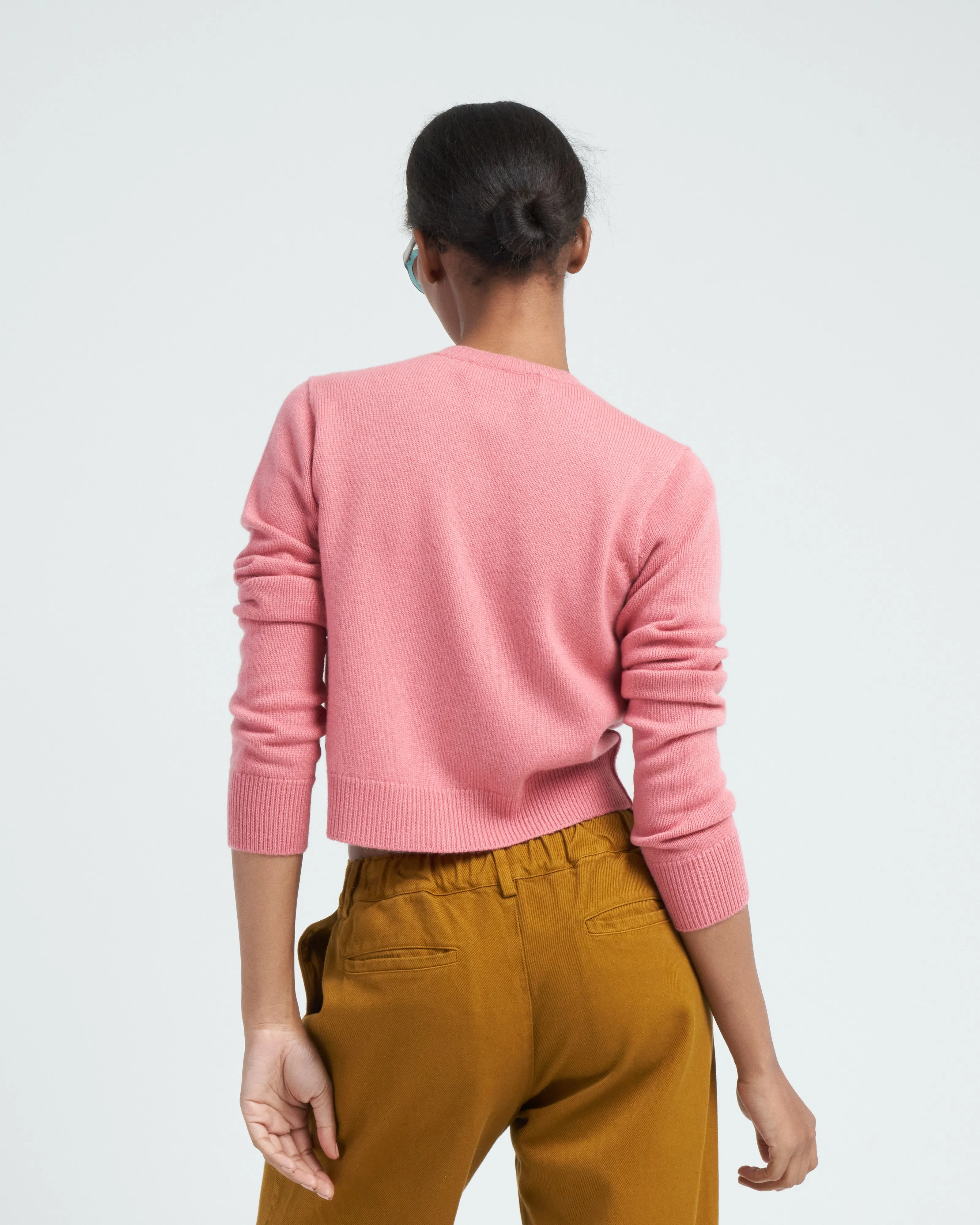 mini cardigan - sand rose