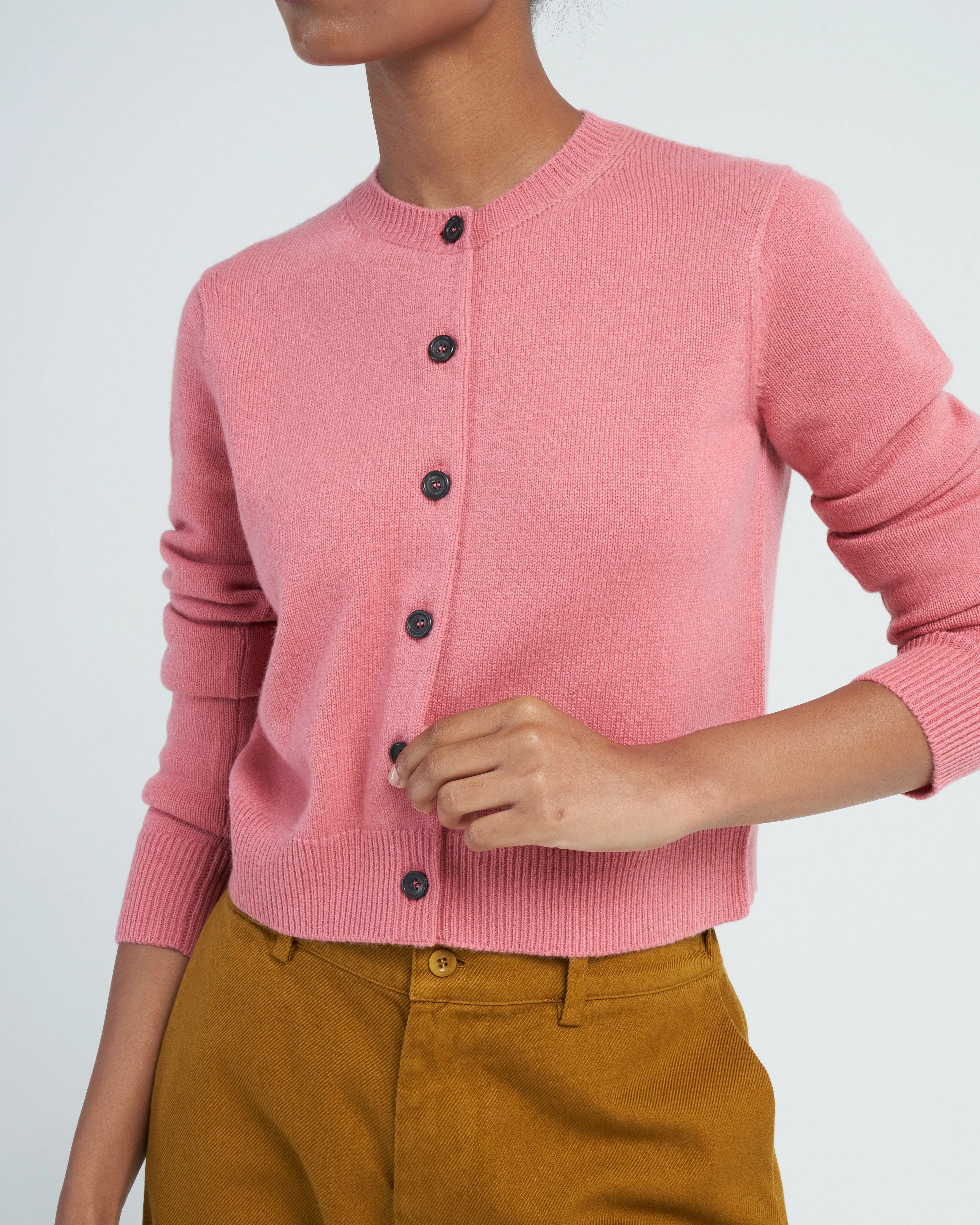 mini cardigan - sand rose