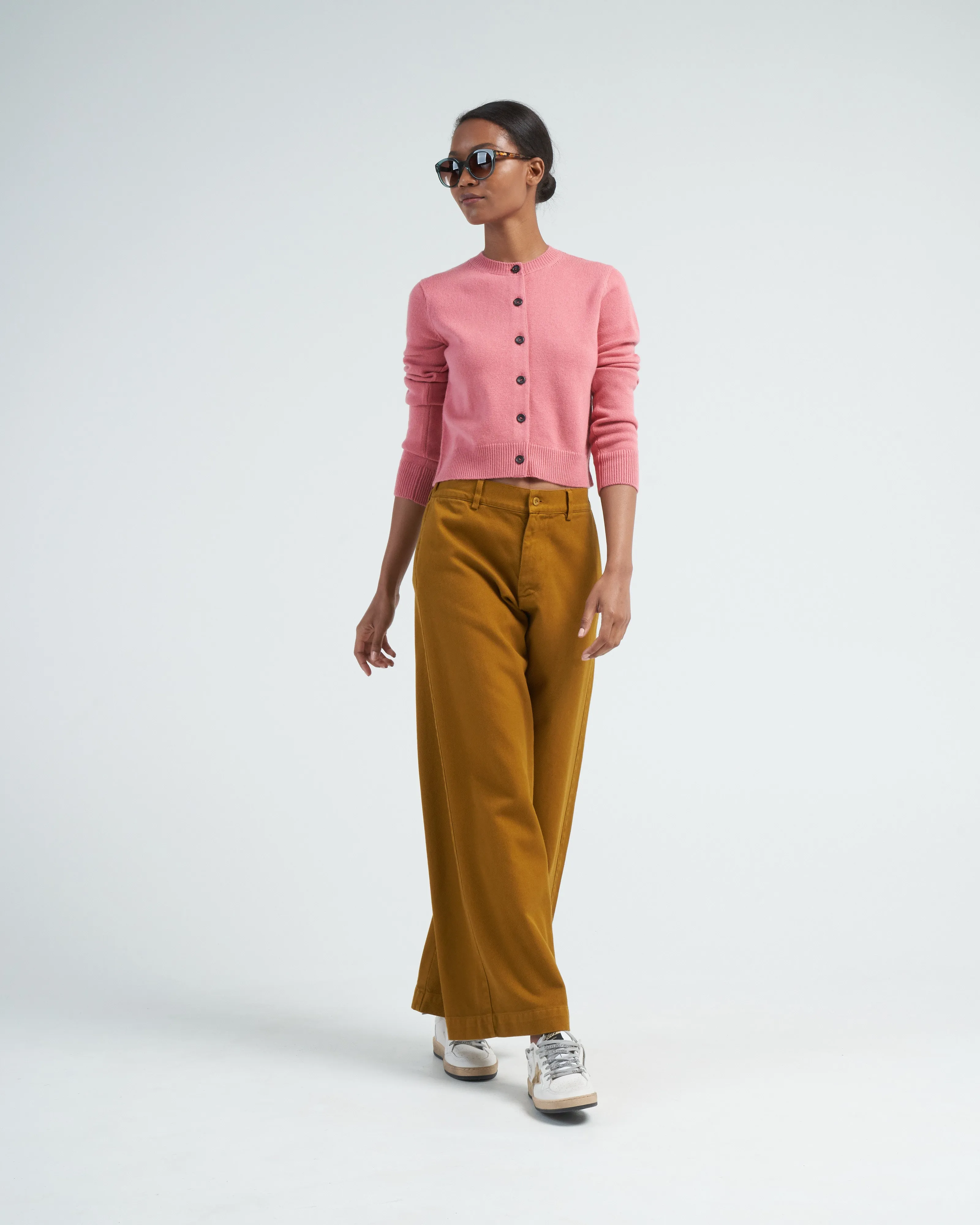 mini cardigan - sand rose