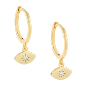Mini CZ Evil Eye Huggie Earring