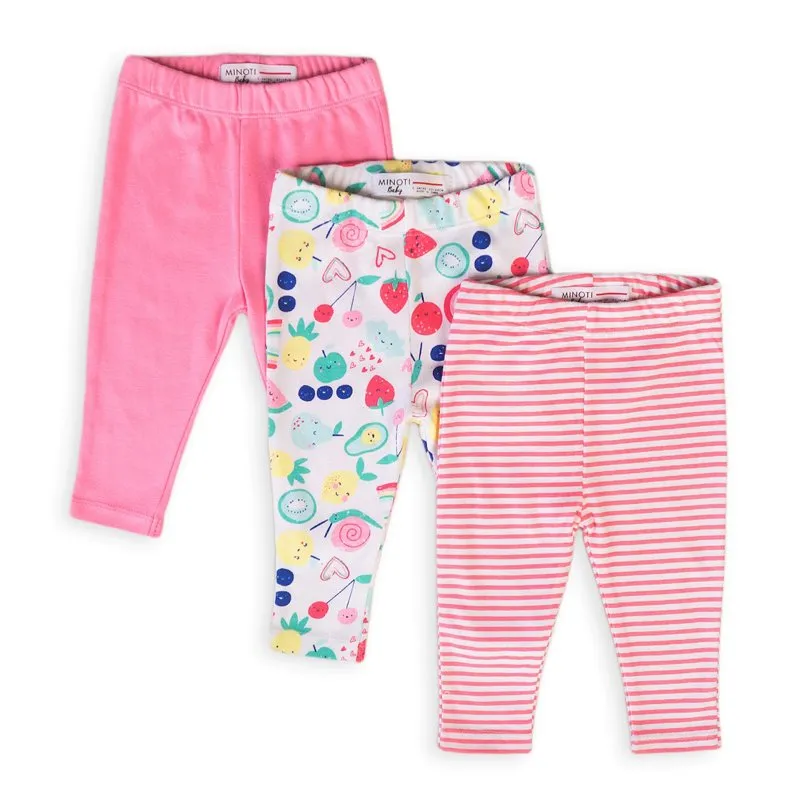 Minoti Girls 3-Pack Berry Leggings (0-9mths)