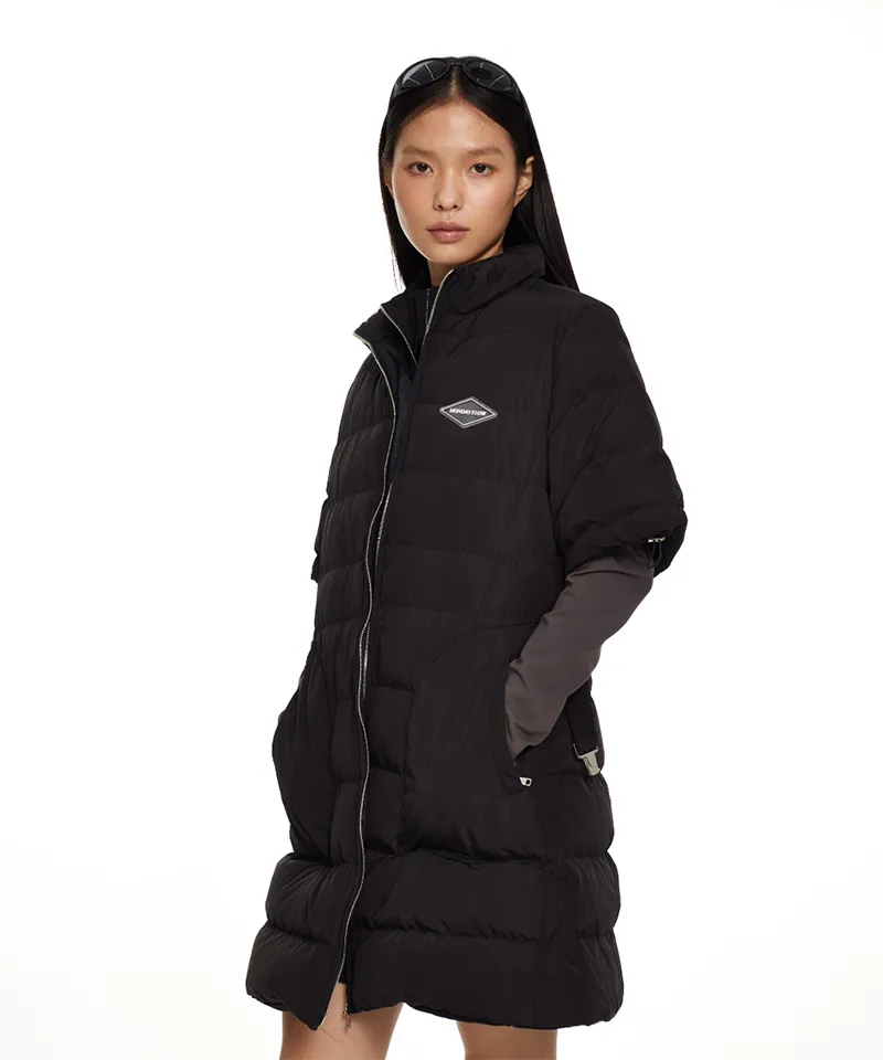 Monday Flow Muffle Goose Down Long Jacket - Black