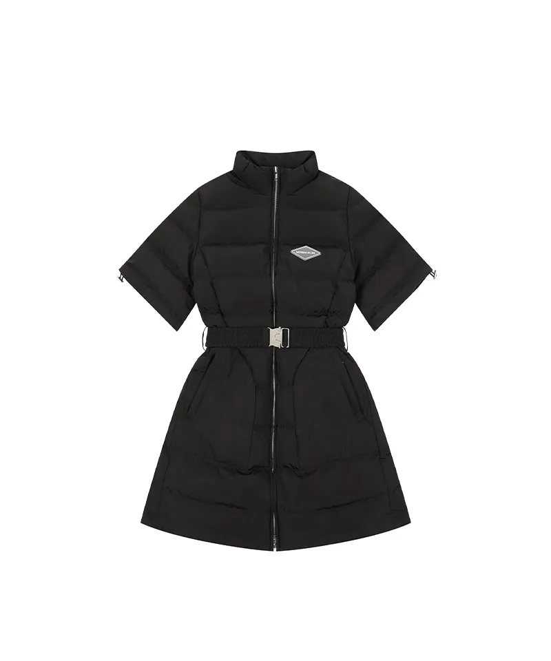 Monday Flow Muffle Goose Down Long Jacket - Black