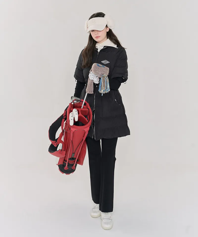 Monday Flow Muffle Goose Down Long Jacket - Black