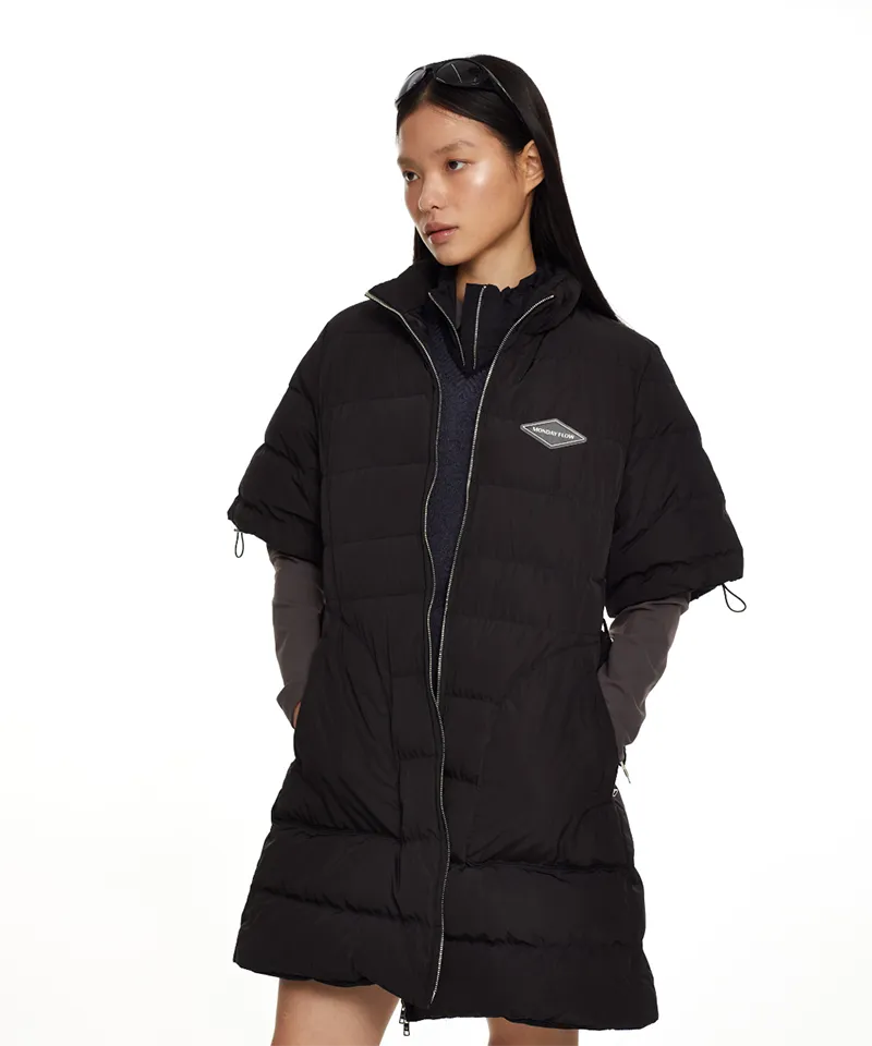 Monday Flow Muffle Goose Down Long Jacket - Black