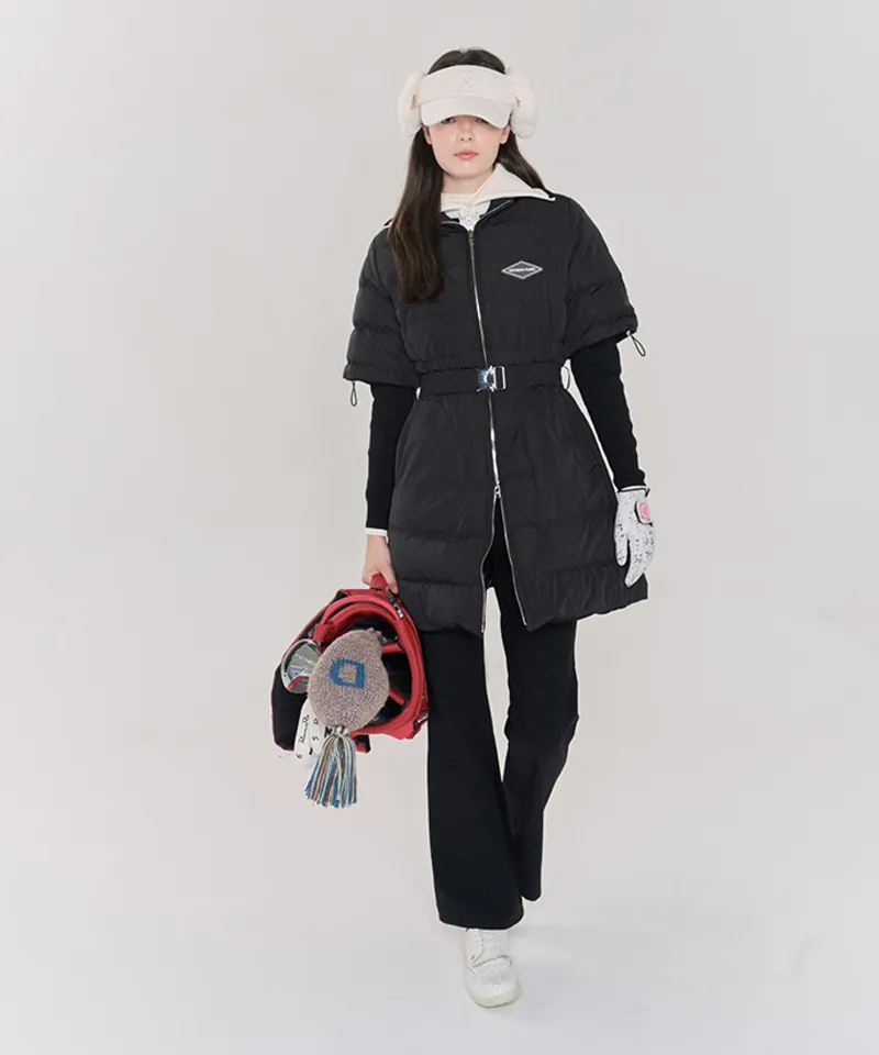 Monday Flow Muffle Goose Down Long Jacket - Black