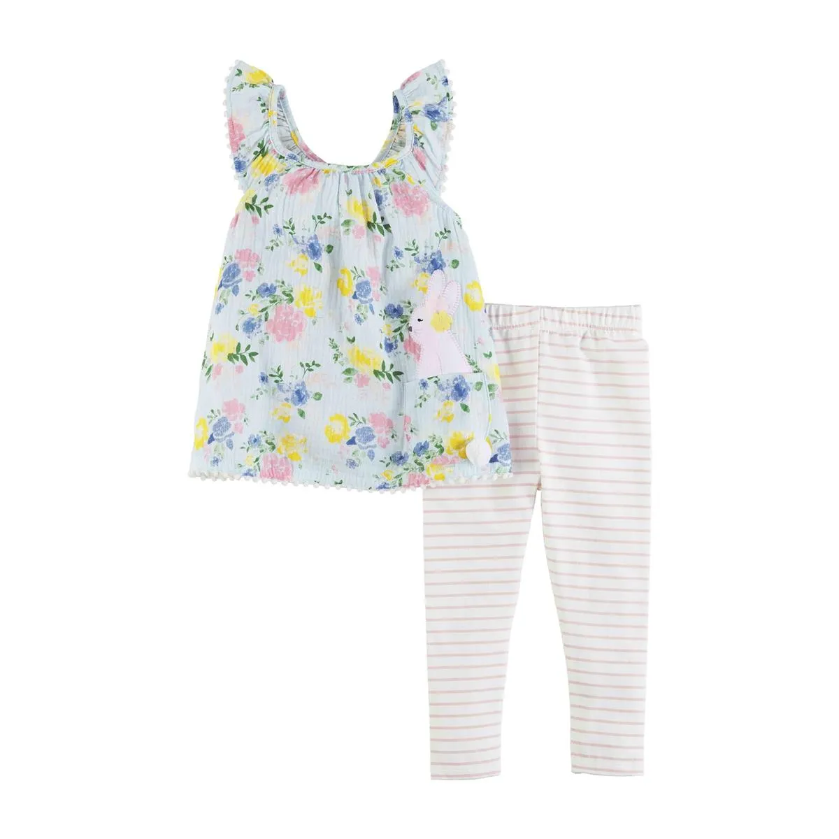 Mud Pie Floral Bunny Tunic & Legging Set