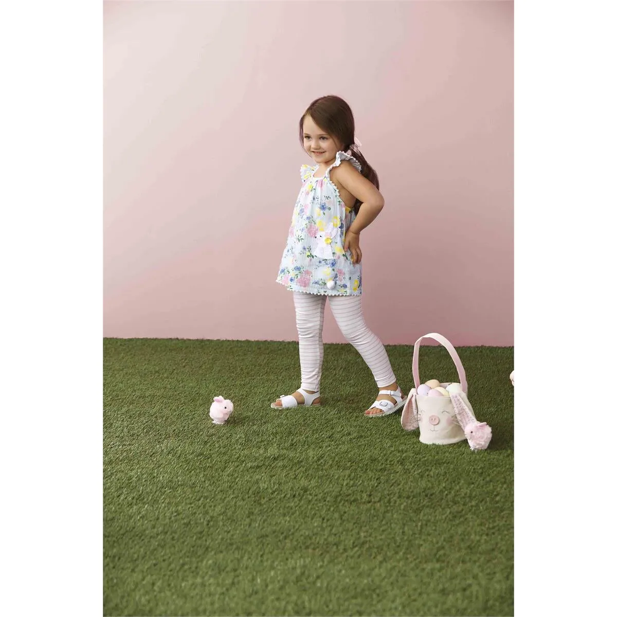 Mud Pie Floral Bunny Tunic & Legging Set